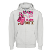 Dove Grey Nobody Fights Alone Coffee Zipper Hoodie - texasbilliewilder