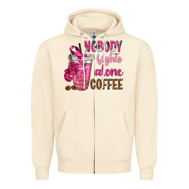 Nobody Fights Alone Coffee Zipper Hoodie by texasbilliewilder | Teevron