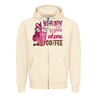 Sandshell Nobody Fights Alone Coffee Zipper Hoodie - texasbilliewilder