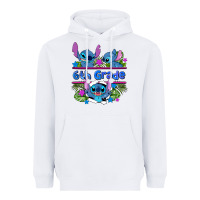 White preview flower stitch 6 th grade Heavyweight Hoodie - AdoDesignShop