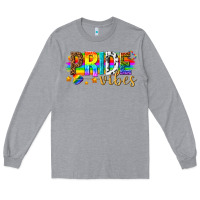 Heather Grey pride vibes Long Sleeve Tee - texasbilliewilder