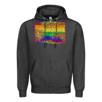 Charcoal Heather pride background Zipper Hoodie - Zillion Design Studio