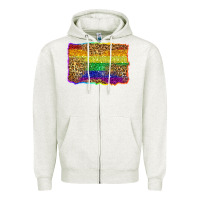 Oatmeal Heather pride background Zipper Hoodie - Zillion Design Studio