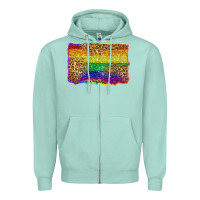 Seafoam pride background Zipper Hoodie - Zillion Design Studio