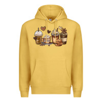 Antique Gold melanin afro coffee cups Premium Hoodie - MaliasSmallBusiness