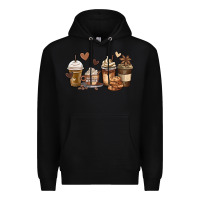 Black melanin afro coffee cups Premium Hoodie - MaliasSmallBusiness
