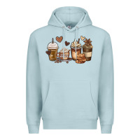 Blue Mist melanin afro coffee cups Premium Hoodie - MaliasSmallBusiness