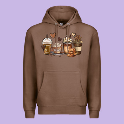 Melanin Afro Coffee Cups Premium Hoodie Designed By Maliassmallbusiness