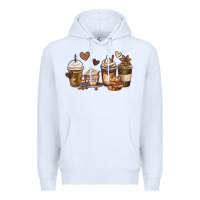 White melanin afro coffee cups Premium Hoodie - MaliasSmallBusiness