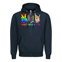 Navy peace love rock Zipper Hoodie - Zillion Design Studio