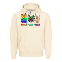 Sandshell peace love rock Zipper Hoodie - Zillion Design Studio