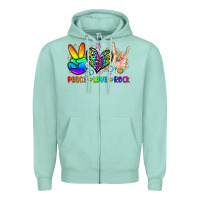 Seafoam peace love rock Zipper Hoodie - Zillion Design Studio