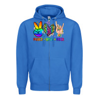 True Royal peace love rock Zipper Hoodie - Zillion Design Studio
