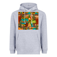 Heather Grey hello fall pumpkin Heavyweight Hoodie - JahusDesignShop
