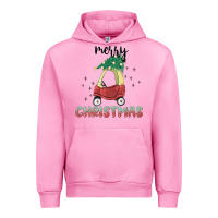 Fuchsia Pink merry christmas kids car Urban Hoodie - MaliasSmallBusiness
