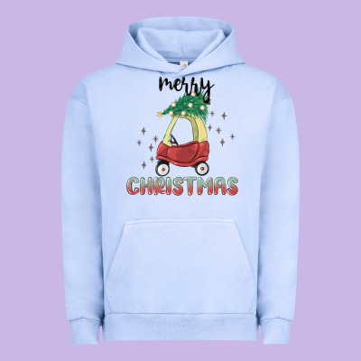 Merry Christmas Kids Car Urban Hoodie Designed By Maliassmallbusiness