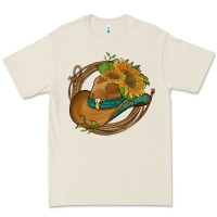 Western Hat With Sunflowers And Rope Premium Tee | Teevron