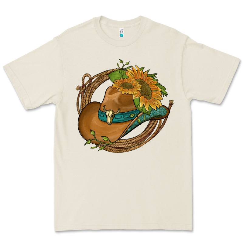 Western Hat With Sunflowers And Rope Premium Tee by Artiststas | Teevron
