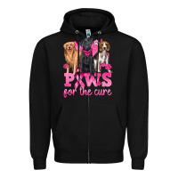 Black Paws For The Cure Zipper Hoodie - texasbilliewilder
