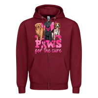Burgundy Paws For The Cure Zipper Hoodie - texasbilliewilder