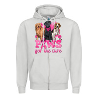 Dove Grey Paws For The Cure Zipper Hoodie - texasbilliewilder