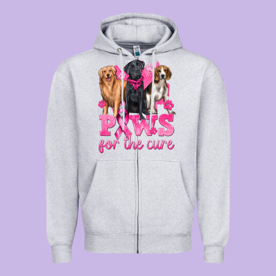 Paws For The Cure Zipper Hoodie Designed By Texasbilliewilder