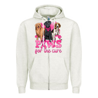Oatmeal Heather Paws For The Cure Zipper Hoodie - texasbilliewilder