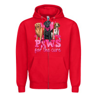 Red Paws For The Cure Zipper Hoodie - texasbilliewilder
