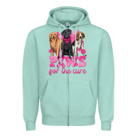 Seafoam Paws For The Cure Zipper Hoodie - texasbilliewilder