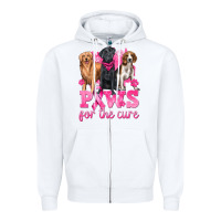White Paws For The Cure Zipper Hoodie - texasbilliewilder