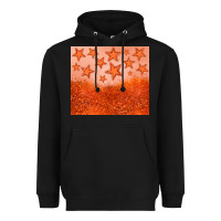 Black orange glitter star Heavyweight Hoodie - JahusDesignShop