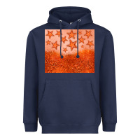 Navy orange glitter star Heavyweight Hoodie - JahusDesignShop