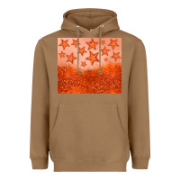 Toasted Coconut orange glitter star Heavyweight Hoodie - JahusDesignShop