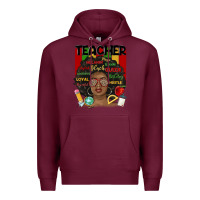 Burgundy black woman teacher Premium Hoodie - MaliasSmallBusiness