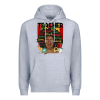 Heather Grey black woman teacher Premium Hoodie - MaliasSmallBusiness
