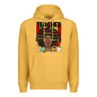 Mustard black woman teacher Premium Hoodie - MaliasSmallBusiness