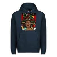 Navy black woman teacher Premium Hoodie - MaliasSmallBusiness