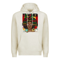 Oatmeal Heather black woman teacher Premium Hoodie - MaliasSmallBusiness