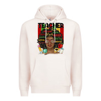 Pale Pink black woman teacher Premium Hoodie - MaliasSmallBusiness