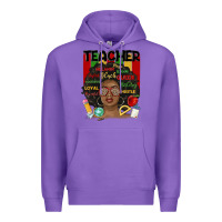 Purple black woman teacher Premium Hoodie - MaliasSmallBusiness