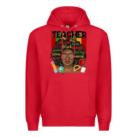 Red black woman teacher Premium Hoodie - MaliasSmallBusiness