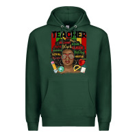 Sports Green black woman teacher Premium Hoodie - MaliasSmallBusiness