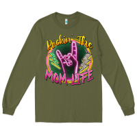 Army Green rockin' the mom life Long Sleeve Tee - Zillion Design Studio