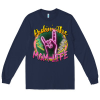 Navy rockin' the mom life Long Sleeve Tee - Zillion Design Studio