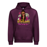 Mauve Wine mind the business that pays you afro woman Urban Hoodie - NancyCooperArtShop