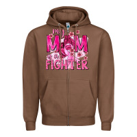 Chestnut My Mom Is a Fighter with Ribbon Zipper Hoodie - texasbilliewilder