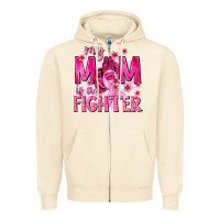 Sandshell My Mom Is a Fighter with Ribbon Zipper Hoodie - texasbilliewilder