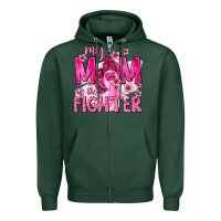 Sports Green My Mom Is a Fighter with Ribbon Zipper Hoodie - texasbilliewilder
