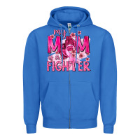 True Royal My Mom Is a Fighter with Ribbon Zipper Hoodie - texasbilliewilder