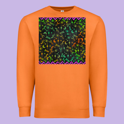 Halloween Witch Symbols Seamless Pattern Premium Sweatshirt Designed By Bundleandbundleshop